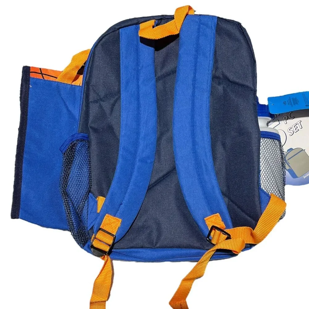 Looney Tunes Backpack 16” Blue Space‎ Jam 5pc Lunch Snack Bag Bottle Tune Squad